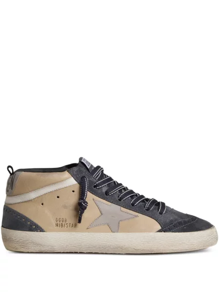 Sneakerși Golden Goose Mid Star din piele de căprioară auriu