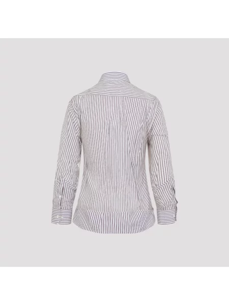 Koszula Maison Margiela w paski z paskiem różowa