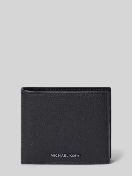 Portfel Michael Kors skórzany z logo czarny