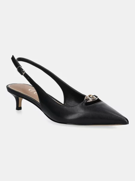 Кожени обувки с дебел Guess JESSAH с нисък с отворена FLTJES черно