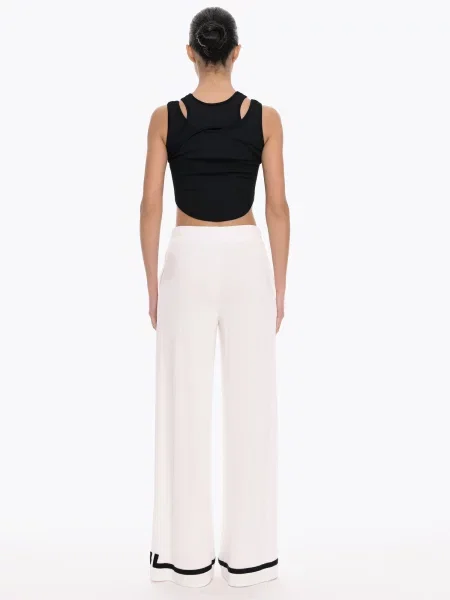 Pantaloni negru alb