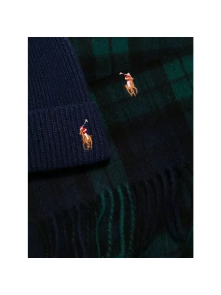Szal Polo Ralph Lauren wełniana granatowa