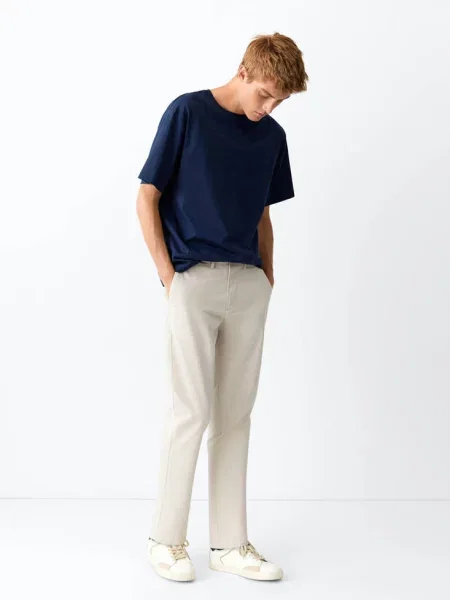 Spodnie chinos lodowy Teen S MANGO TEEN szary