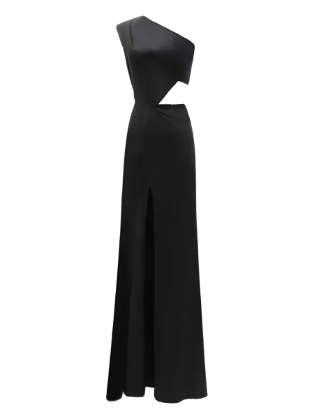 Rochie maxi Gemy Maalouf cu un umăr gol de costum negru