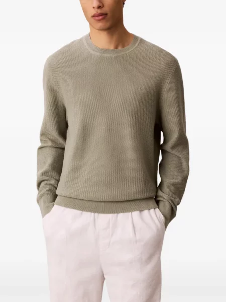 Kerek nyakú szvetter Calvin Klein zöld