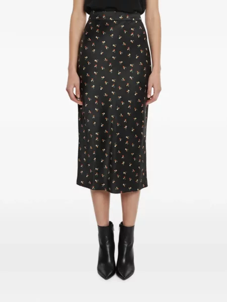 Fustă midi Victoria Victoria Beckham cu model floral cu imagine negru