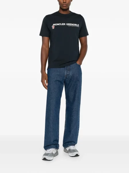 Tricou Moncler Grenoble cu imagine albastru