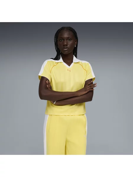 PUMA koszulka piłkarska T7 o luźnym kroju Odzież S żółty