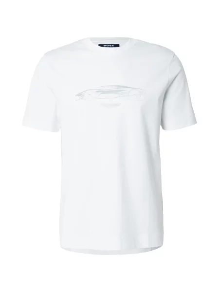 BOSS Tricou C-Taut gri alb