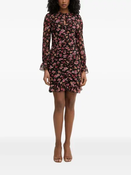 Rochie mini Morgan cu model floral cu imagine negru