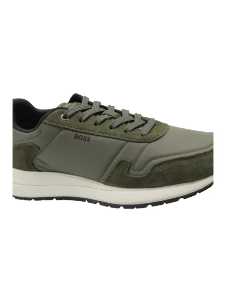 Lniane sneakersy Boss zielone