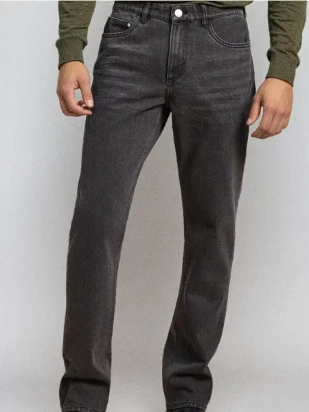 Sinsay Spodnie jeansowe regular fit szary