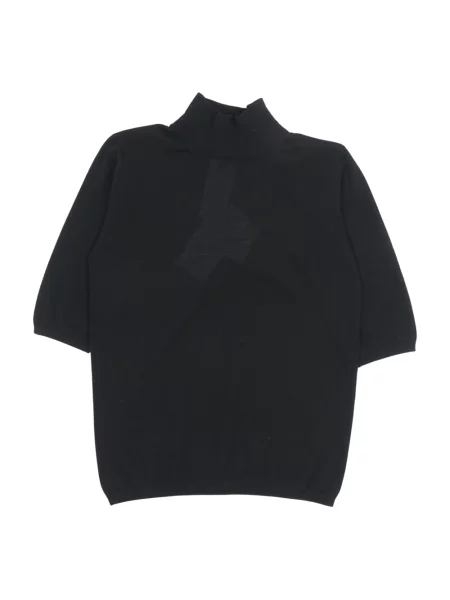 Lniany sweter z golfem Max Mara czarny