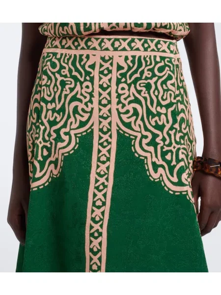 Fusta maxi Johanna Ortiz cu imagine verde