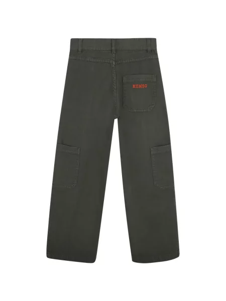 Spodnie cargo dziecięce Kenzo zielone
