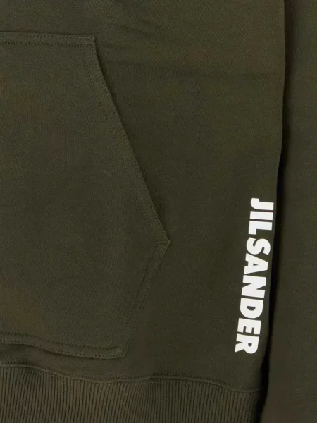 Hanorac cu glugă Jil Sander cu imagine verde