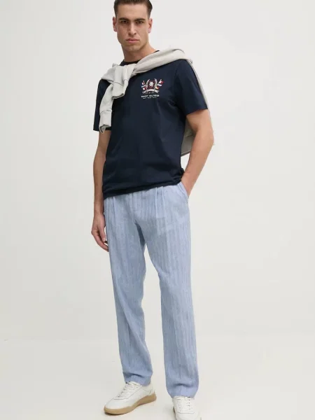 Tommy Hilfiger t-shirt z aplikacją granatowy