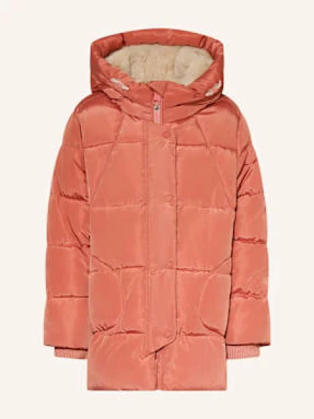 Garcia Prošívaná Bunda S Umělou Kožešinou světle červená