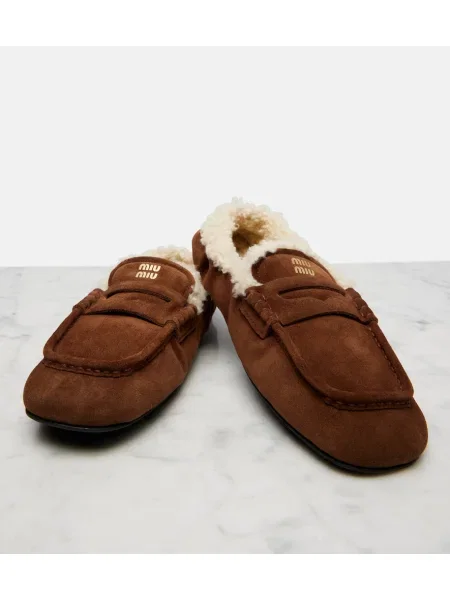 Loaferke Miu Miu iz semiša rjava