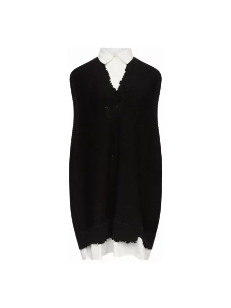 Mała mały sukienka mini Mm6 Maison Margiela z dekoltem w serek czarna