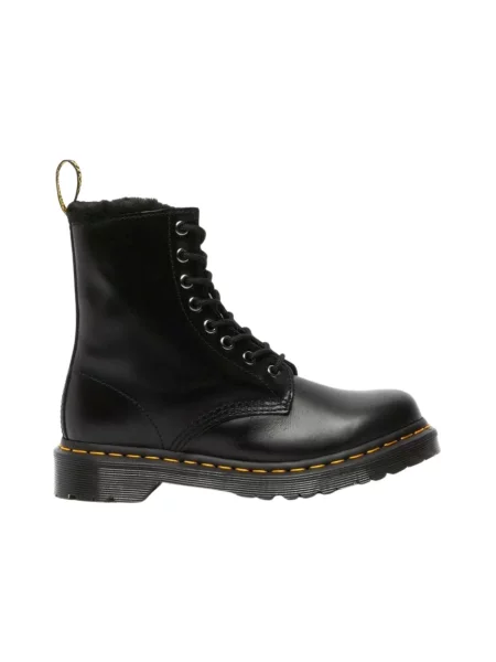 Botki Dr. Martens ze sztucznego futra czarne