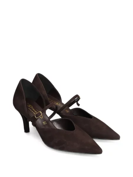 Pantofi cu toc Biancadi din piele de căprioară maro