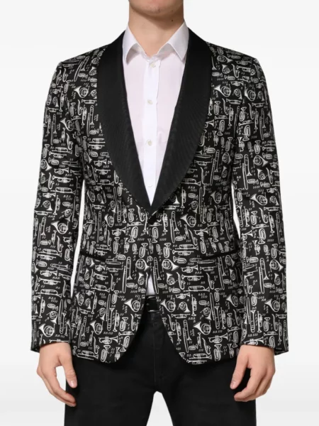 Sacou Dolce & Gabbana cu imagine cu rever negru
