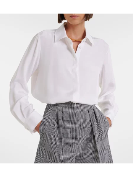 Cămașă Max Mara de mătase alb