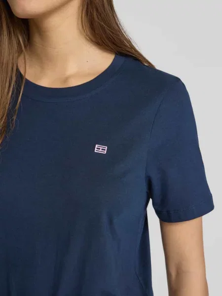 T-shirt z czystej bawełny granatowa