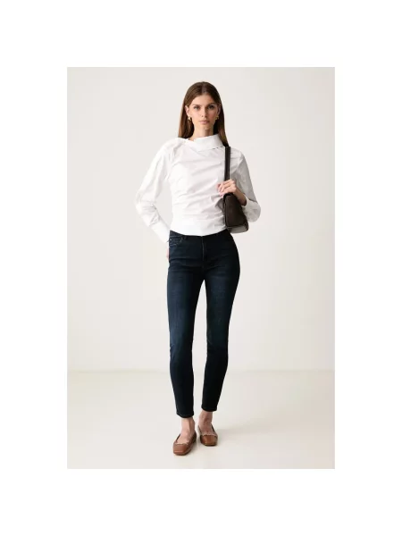 Skinny jeansy skinny Guess niebieskie