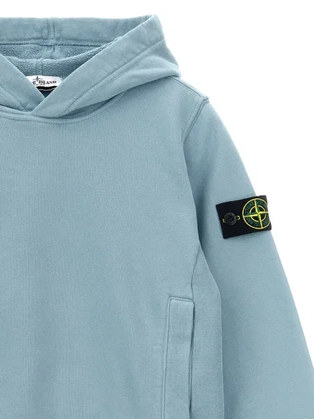 Bluza z kapturem dziecięca Stone Island niebieska