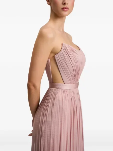 Rochie maxi Cristallini fără bretele roz