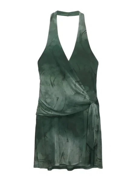 Pull&Bear Obleka meta / temno zelena