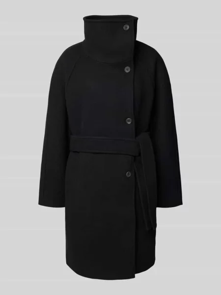 Płaszcz wełniany ze stójką Calvin Klein Womenswear czarny