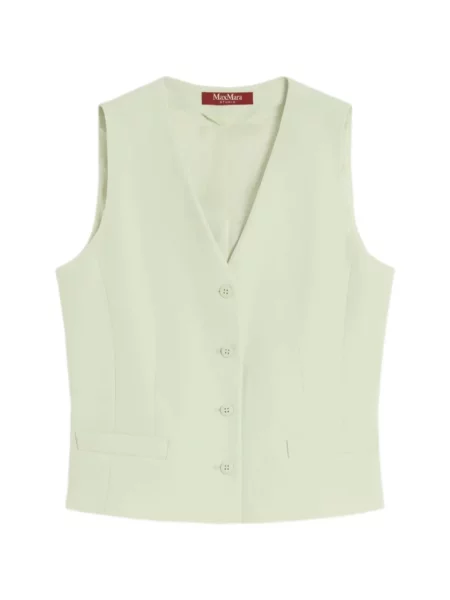 Kamizelka Max Mara z dekoltem w serek zielona