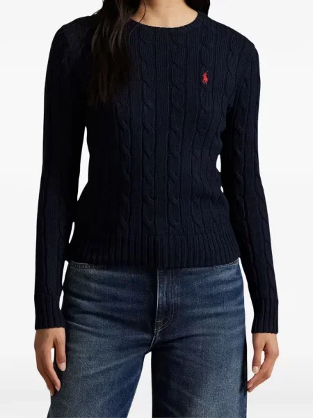 Pulover Polo Ralph Lauren clasic din țesătură twill cu autograf verde