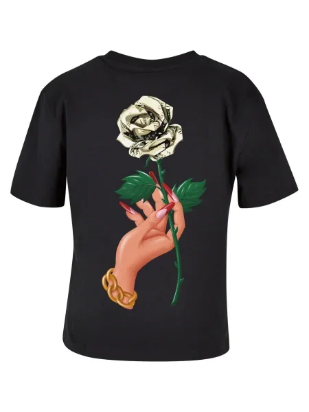 Miss Tee Tricou Love Is Blind bej / verde / roşu închis negru