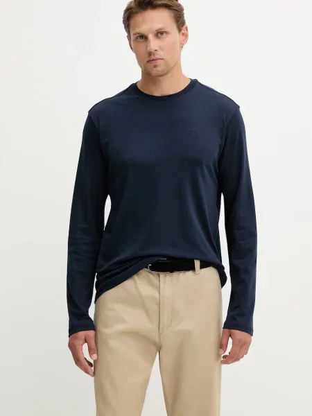 Majica z dolgimi rokavi Calvin Klein modra