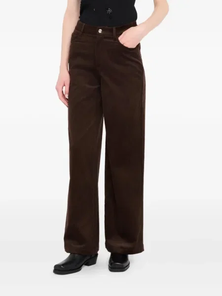 Pantaloni Liu Jo de catifea cord maro