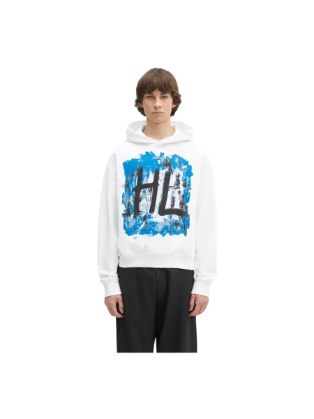 Bluza z kapturem Helmut Lang z kapturem biała