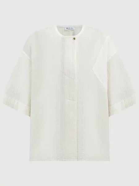 Блуза в клітинку з люрексом Loro Piana бежева