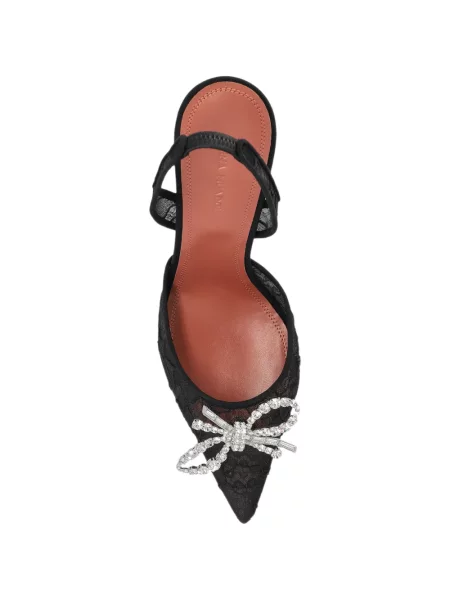 Pantofi cu toc Amina Muaddi slingback negru