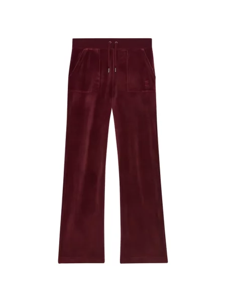 Pantaloni Juicy Couture din velur roșu