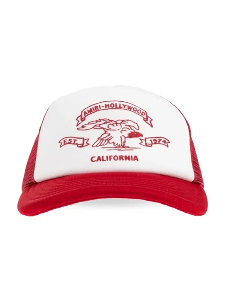 Czapka z daszkiem Amiri skórzana czerwona