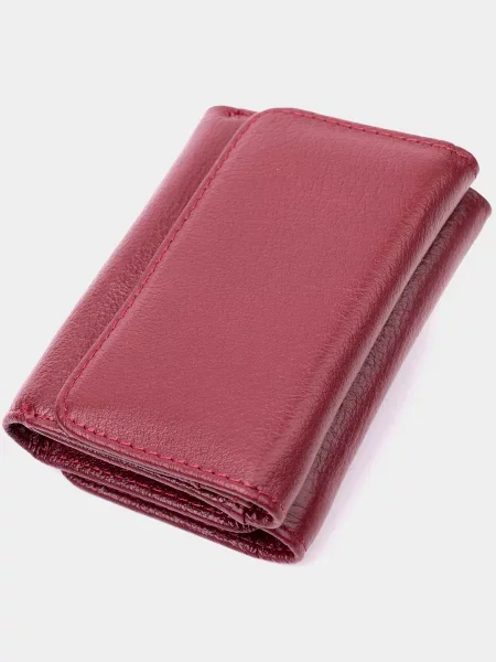 Кожаный кошелек St Leather Accessories бордовый