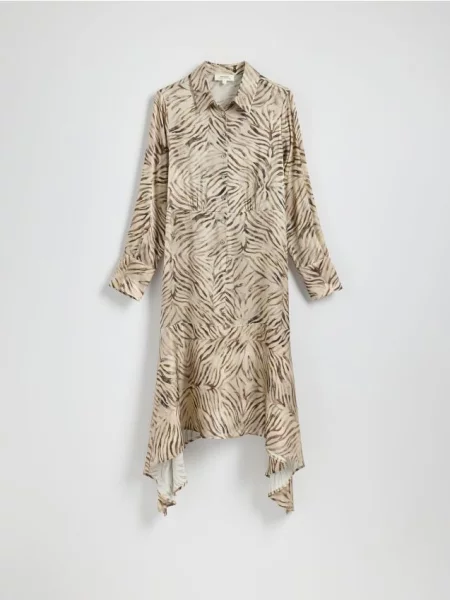 Reserved Rochie cămașă midi din cu conținut ridicat de multicolor