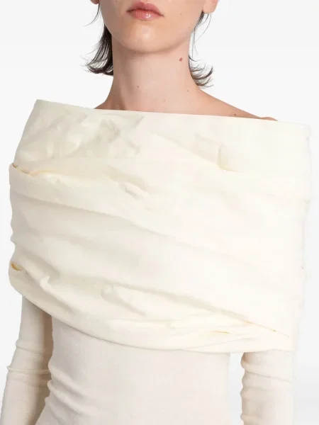 Rochie maxi Entire Studios drapată de costum alb