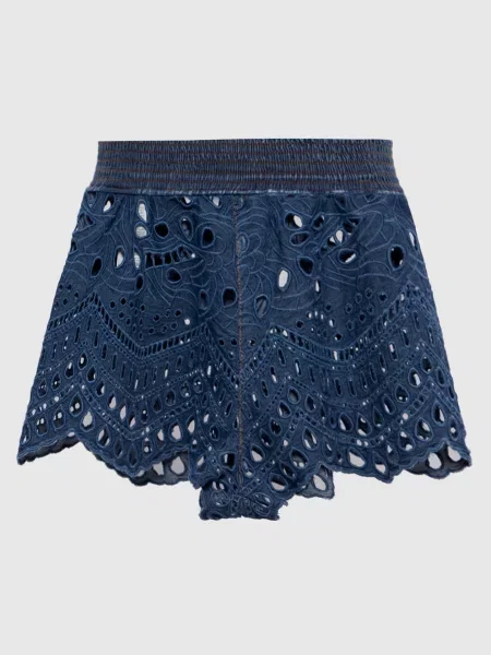 Джинсовые шорты Ermanno Scervino с вышивкой синие