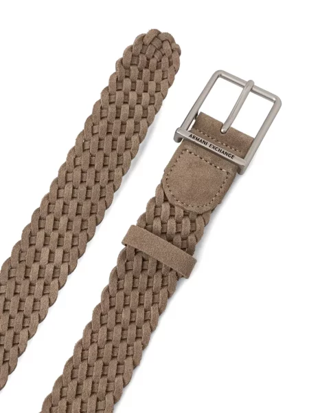 Cu centură curea Armani Exchange din piele de căprioară țesută