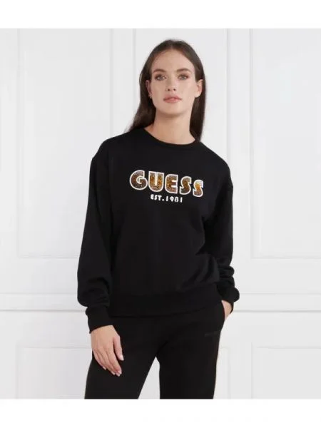 GUESS Hanorac CN SHADED LOGO negru